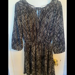 Black and white wrap style dress